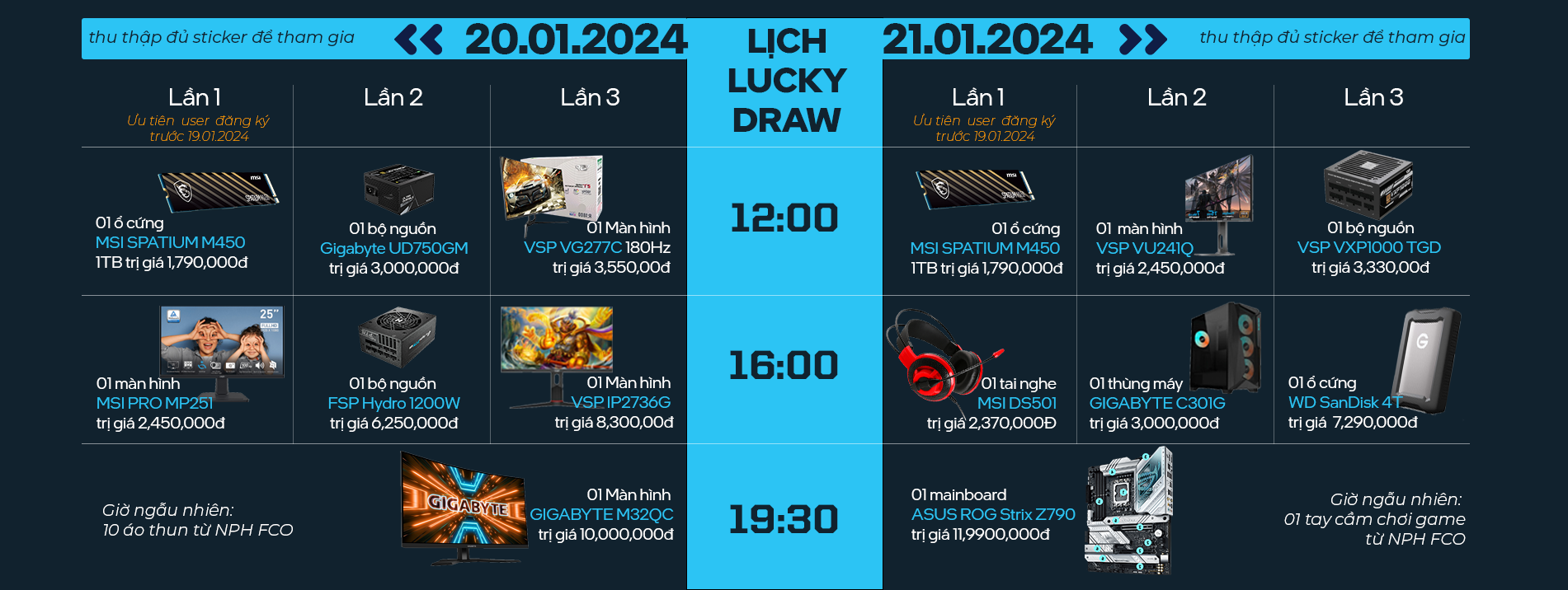 Lịch Lucky Draw